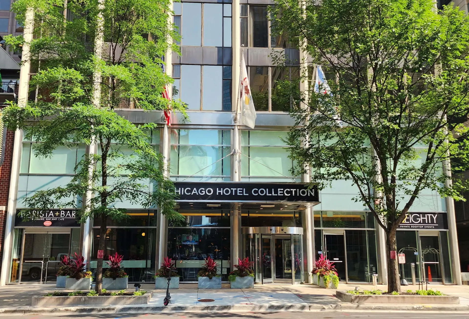 The Chicago Hotel Collection Magnificent Mile entrance on East Superior Street